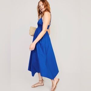 NWT! Tanzanite Waist-Defined Sleeveless Smocked Maxi Dress - Size Small 🤖